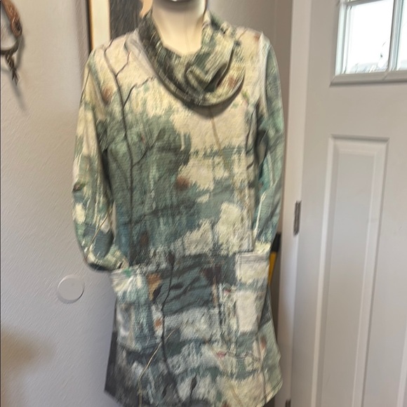 Floral Cowl Neck Midi Dress or tunic plus size available - Picture 11 of 16